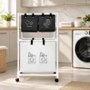 Panier A Linge Mobile Pour Vêtements- 4 Compartiments