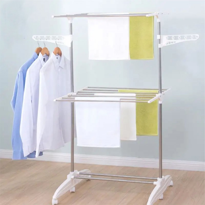 Sèche Linge Mobile Multifonctionnel à 2 Niveaux