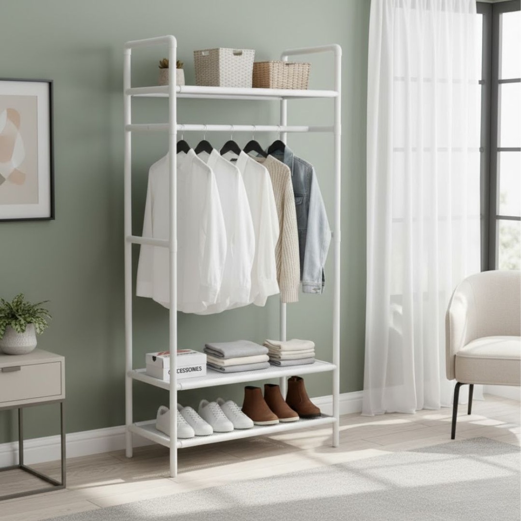 Portant vêtements Et Organisateur à 4 Niveaux de Rangement