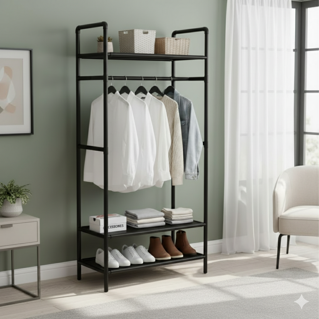 Portant vêtements Et Organisateur à 4 Niveaux de Rangement