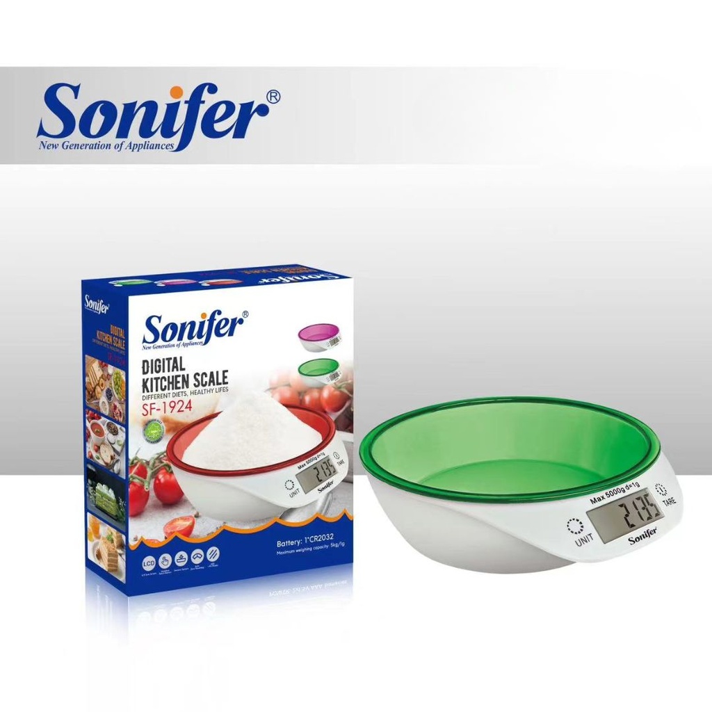 Balance de Cuisine Electronique Sonifer avec Bol Vert