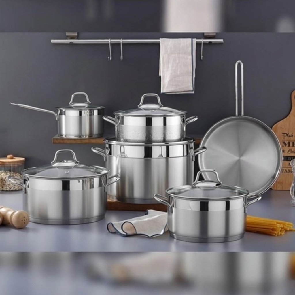 [WHM-ANKA] Batterie De Cuisine Vivaldi Anka 11 Pièces En Inox 18/10 - Argent