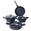 Batterie De Cuisine Vivaldi Eco 7 Pièces Granite Bleu Nuit