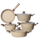 Batterie De Cuisine Vivaldi Eco- 9 Pièces en Granite- Beige