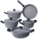 Batterie De Cuisine Vivaldi Eco 9 Pièces Granite Gris