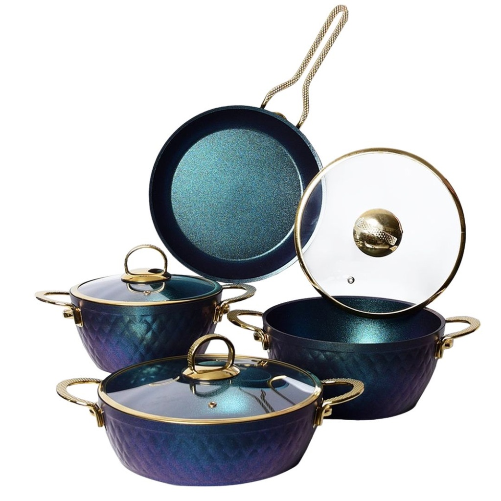 [WHM-1603D] Batterie De Cuisine Vivaldi Lidya Diamond 7 Pièces Granite 