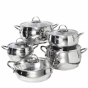 Batterie De Cuisine Vivaldi Rana 10 pieces En Inox 18/10 Argent