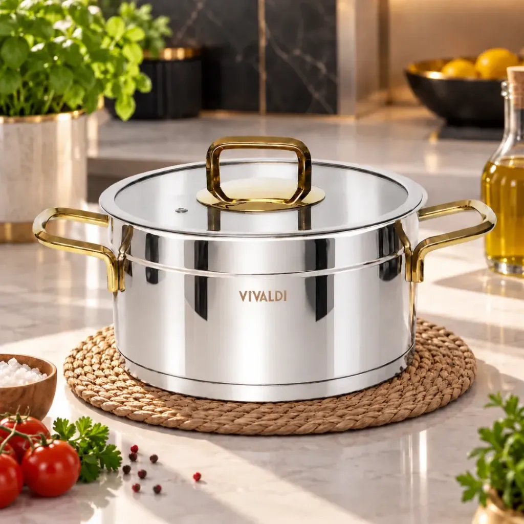 [WHM-1738] Marmite Vivaldi Rosso 20 cm- Inox 18/10