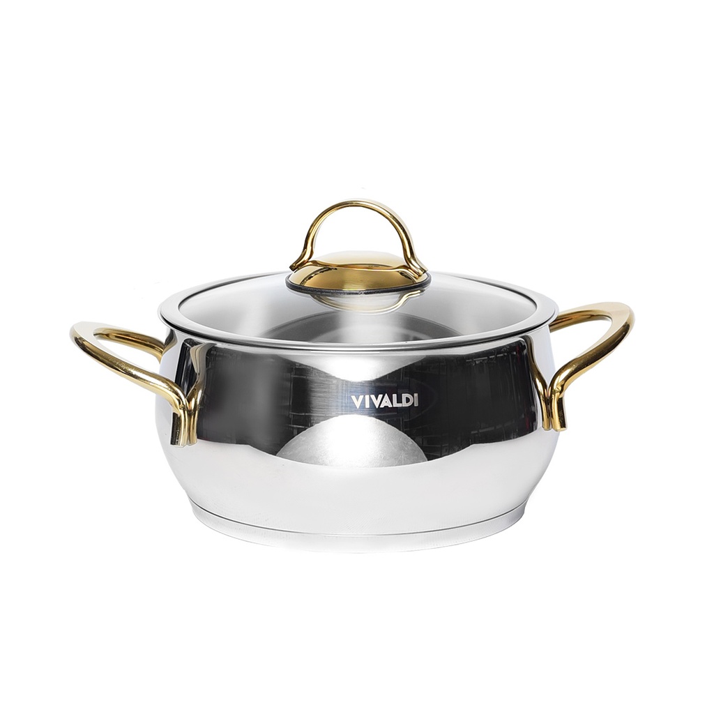 Marmite Vivaldi Tombo 20 cm Inox 18/10 Doré