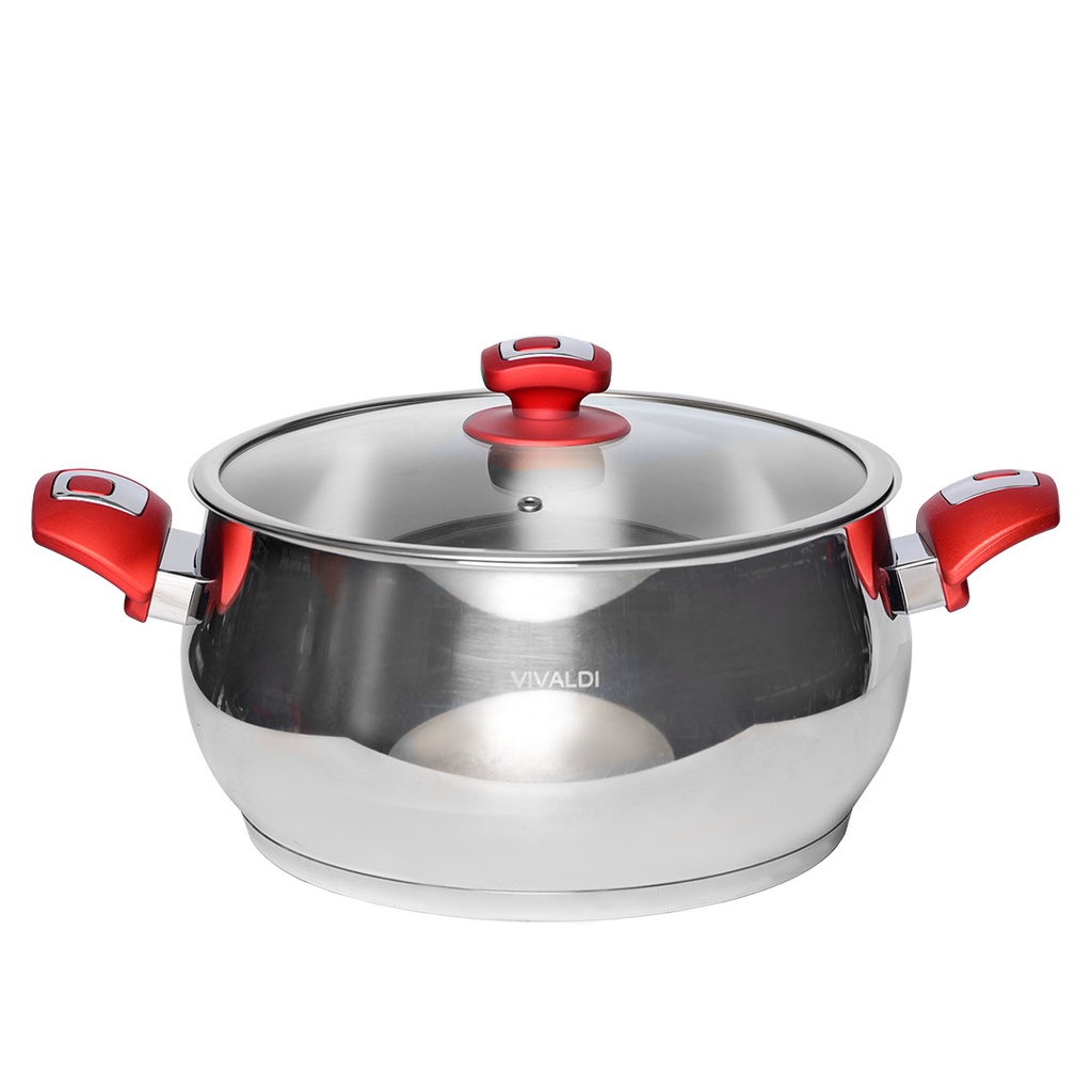 [WHM-1739R] Marmite Vivaldi Tombo 22 cm Inox 18/10 Rouge 