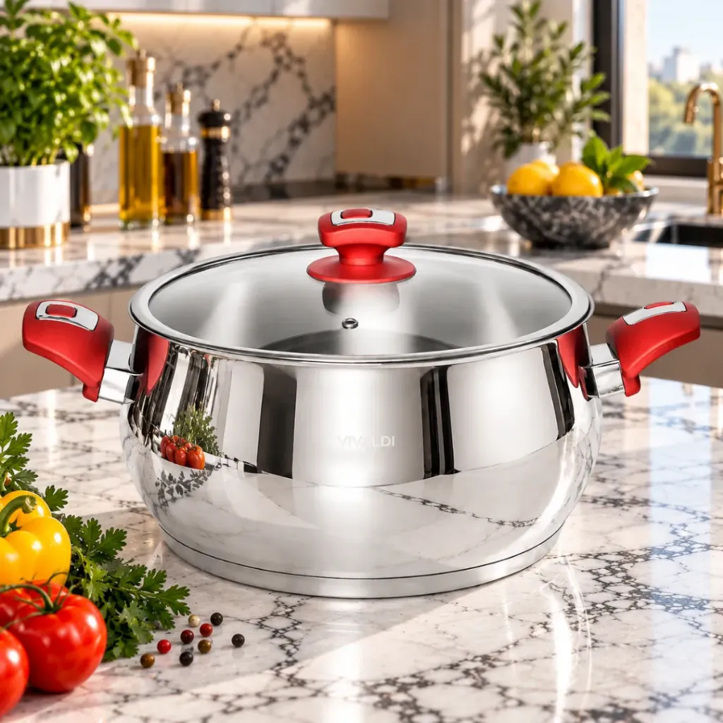 [WHM-1741R] Marmite Vivaldi Tombo 26 cm Inox 18/10 Rouge 