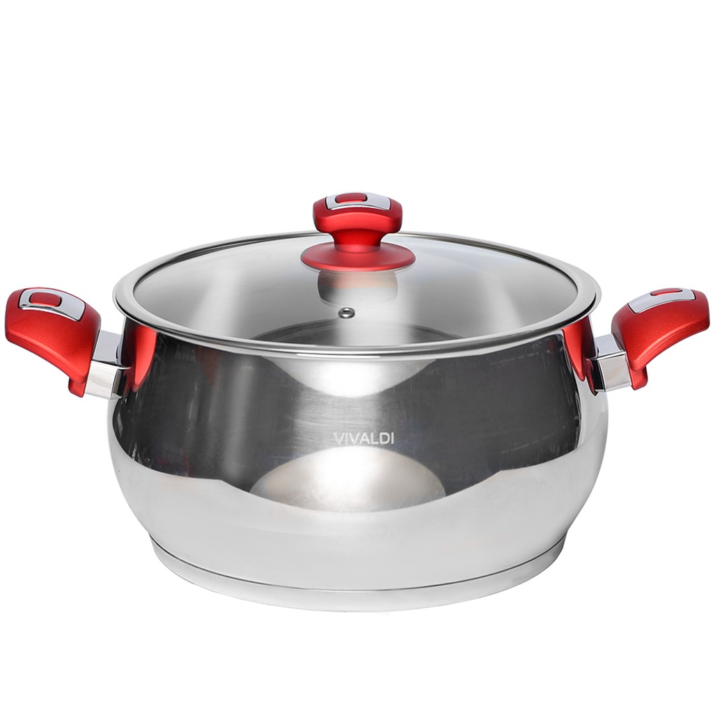 Marmite Vivaldi Tombo 26 cm Inox 18/10 Rouge 