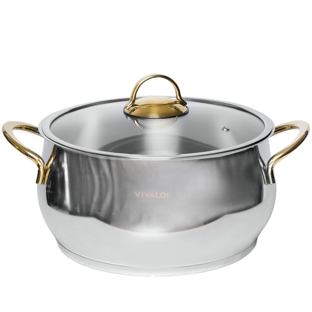 [WHM-1742] Marmite Vivaldi Tombo 28 cm Inox 18/10 Doré