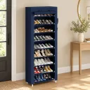 Porte Chaussures- 9 Etagères - Bleu - 58 x 30 x 158 cm