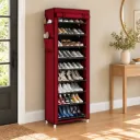 Porte Chaussures- 9 Etagères - Rouge - 58 x 30 x 158 cm
