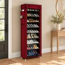 Porte Chaussures- 9 Etagères - Rouge - 58 x 30 x 158 cm