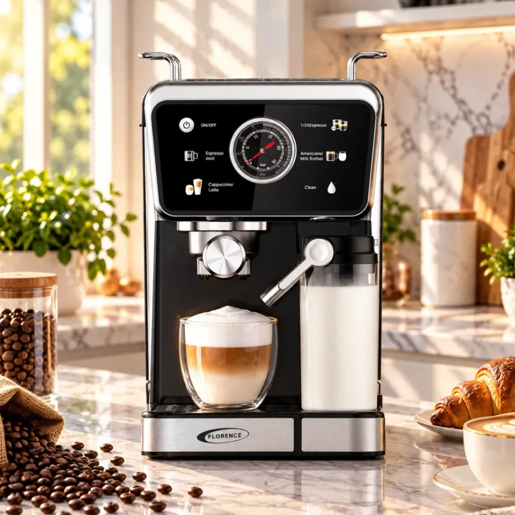 [HK457] Machine A Café 5 en 1 Florence 1350W HK457 Avec Afficheur LED – Expresso & Capsules