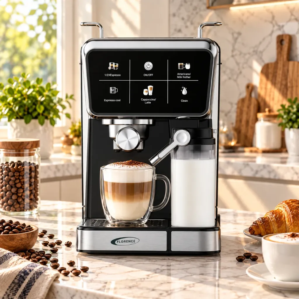 [HK456] Machine A Café Expresso Et Capsule 5 En 1 Florence 1350W