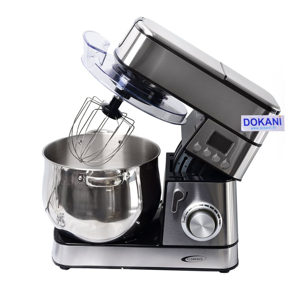 Robot Petrin Florence Avec Afficheur 12L 2200W 10 Vitesses Silver 