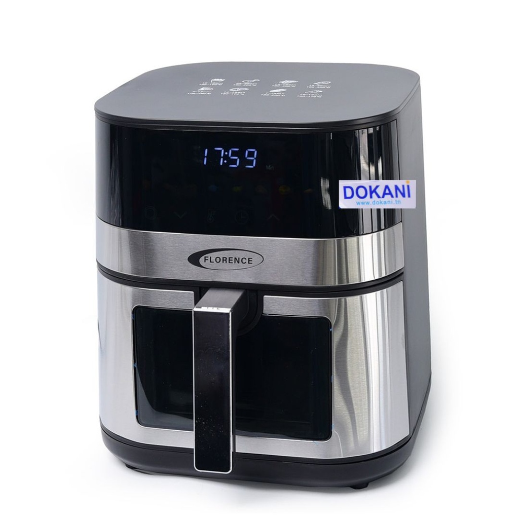 [CY-5004-EY] Air Fryer Avec Afficheur Diligitale Florence 5L 1400W Argent 
