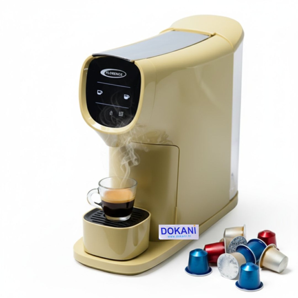 [3A-C285BC] Machine à Café Capsule Nespresso Florence 1000ML 19Bars 2200W Créme 