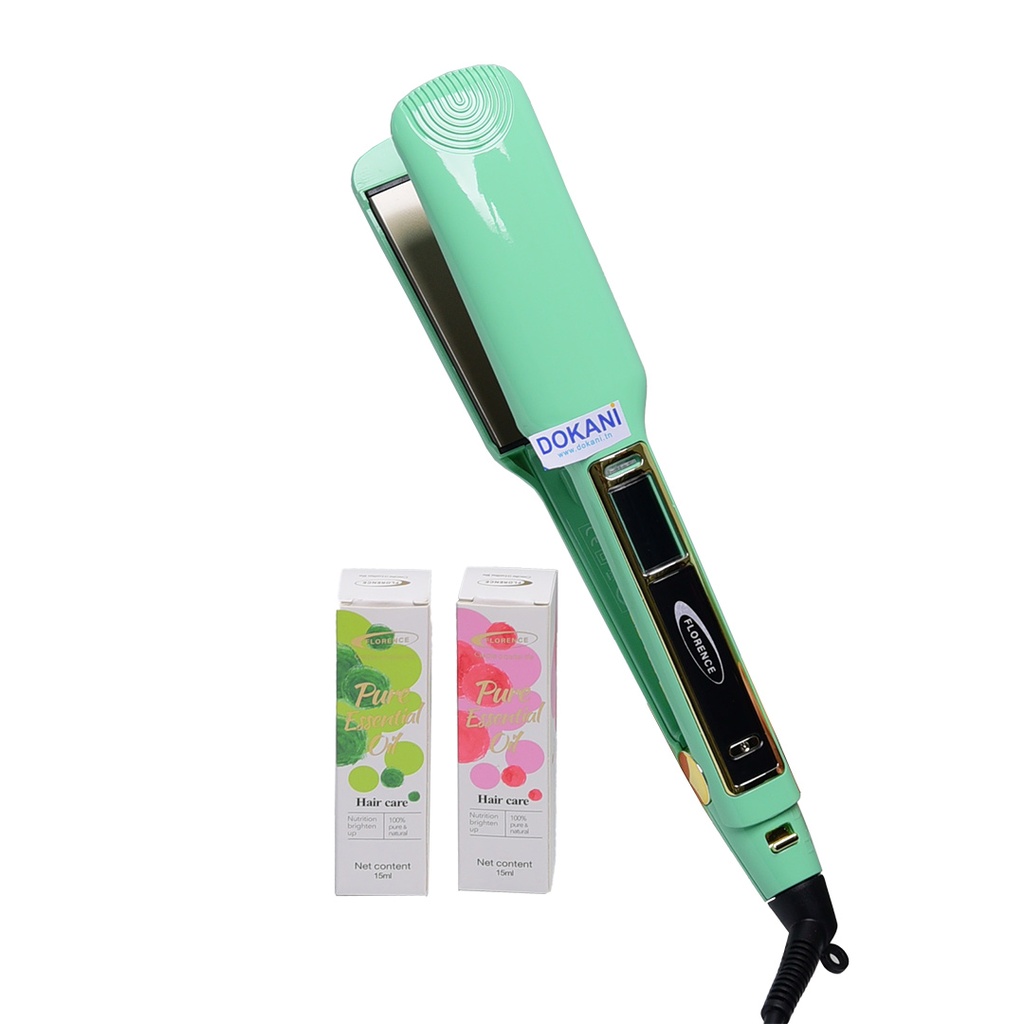 [HK450-2VR] Plaque Cheuveux Avec Afficheur Florence 150W 360° Vert 