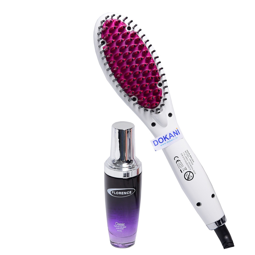 [HK449-1R] Brosse Séchoir Florence Avec Sérum 50W 360° Rose 
