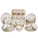 Service à Table en Porcelaine 39 Pièces Golden House Doré 