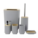 Accessoires de salle de bain 6 pièces Carré Gris