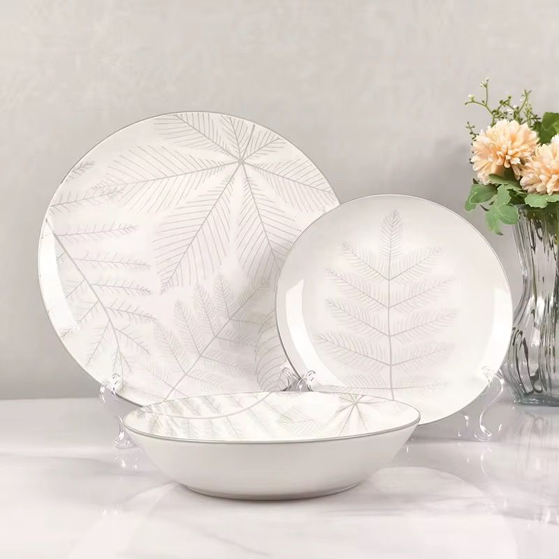 [PORC12G] Service a Table en Porcelaine 12 Pièces Golden House Gris