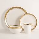Service a Table en Porcelaine 16 Pièces Golden House Doré M1