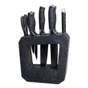 Ensemble 8 Pièces Couteaux avec Support Noir