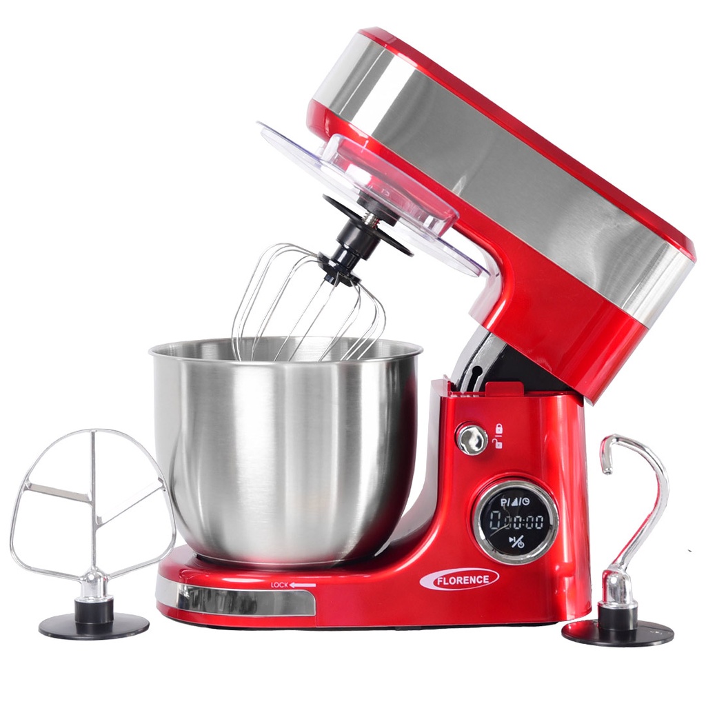 [6461AE-R] Robot Pétrin Florence Avec Afficheur 5L- 1300 W- Rouge