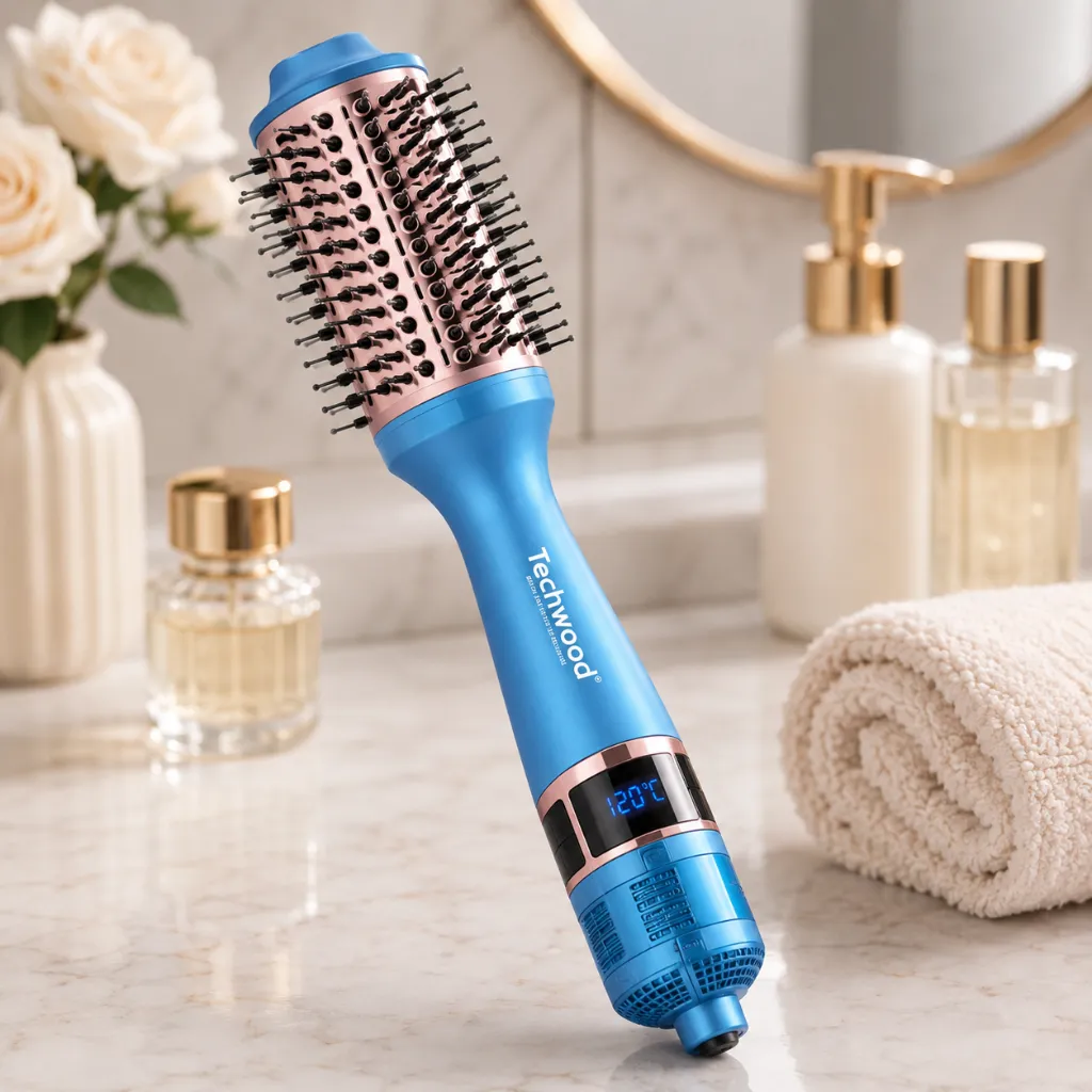 [HK449T] Brosse Coiffante 1000W - Ecran LCD - Turquoise
