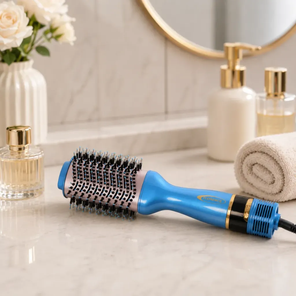 [HK449T] Brosse Coiffante 1000W Florence - Ecran LCD - Turquoise