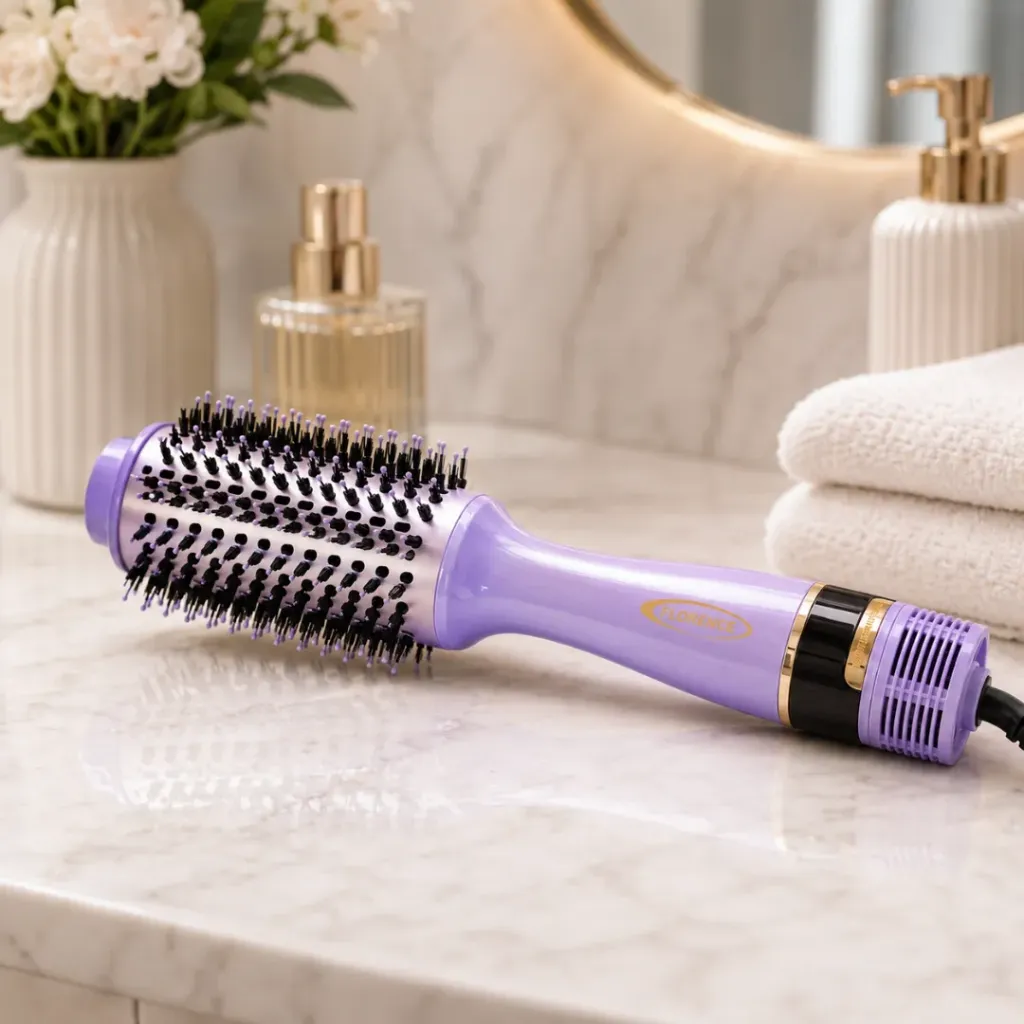 [HK449V] Brosse Coiffante Avec Afficheur LCD 1000W- Violet