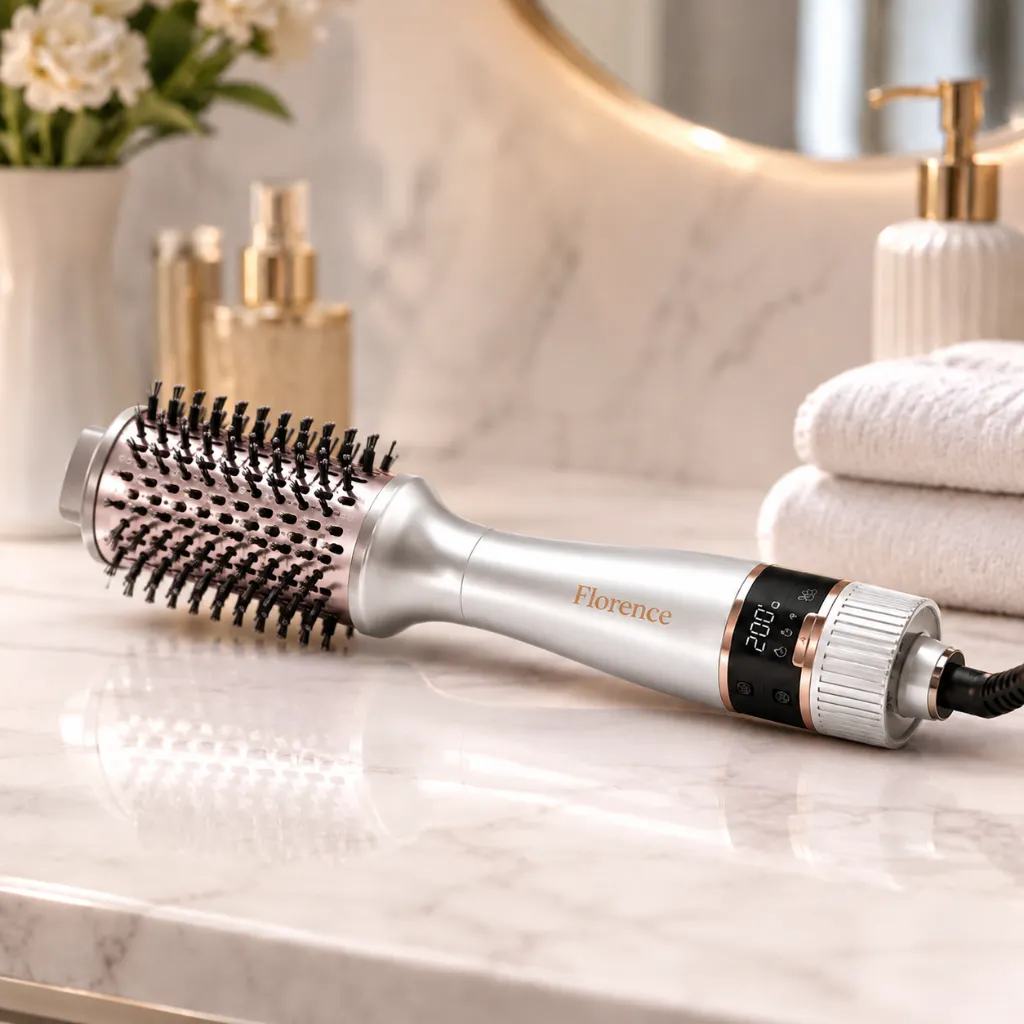 [HK449GD] Brosse Coiffante Avec Afficheur LCD-1000W- Gold