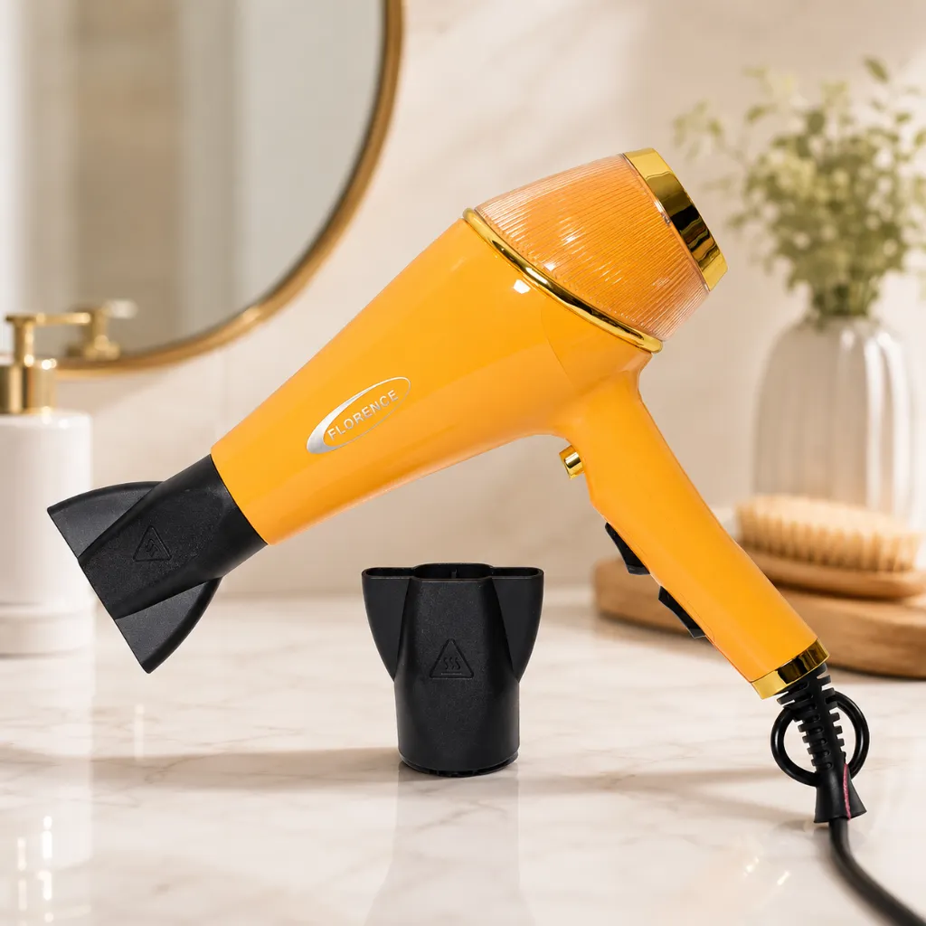 [HK460J] Sèche Cheveux Florence Power Max 2200W Jaune