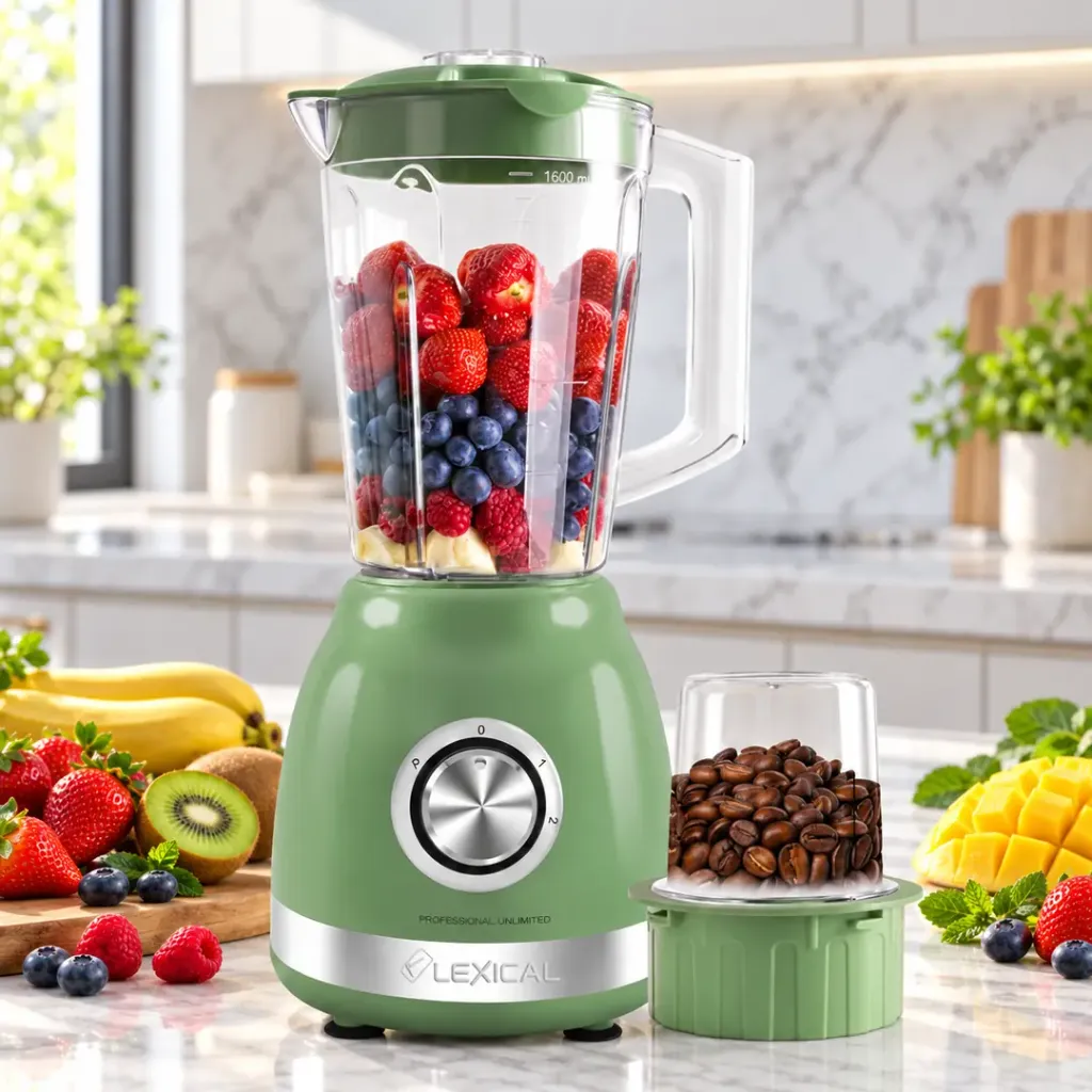 [LBL-1522-7] Blender avec Moulin à épices 2en1 Lexical- 500W 1,6L- Vert