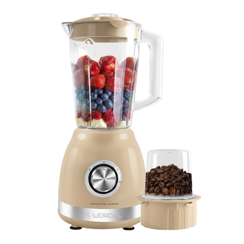 Blender avec Grinder 2en1 Lexical 500W 1,6L Beige
