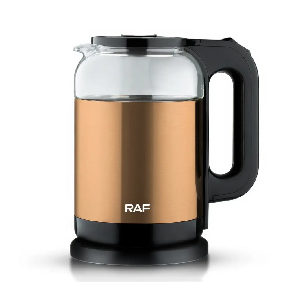 [R-7832M] Bouilloire Electrique En Verre RAF 2L -1500 W Marron
