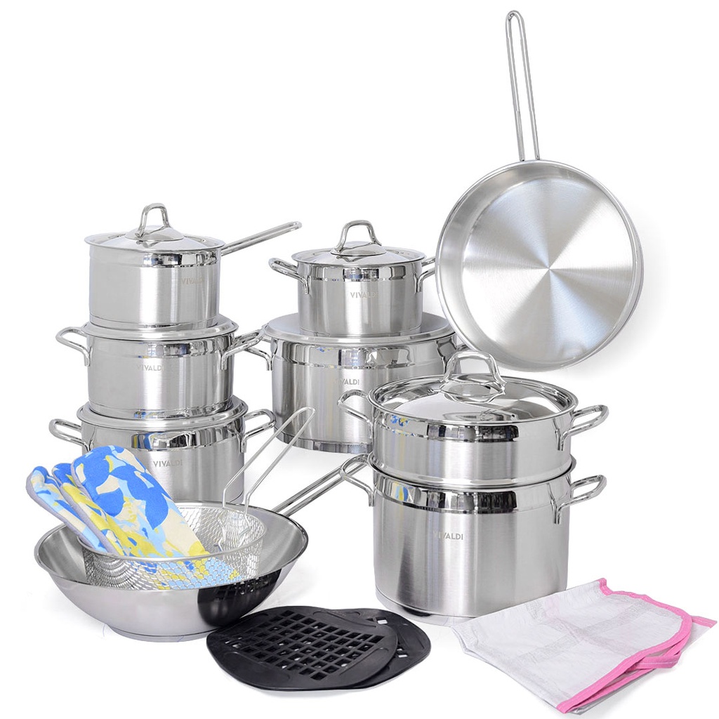 Batterie De Cuisine Vivaldi Anka 21 Pieces En Inox 18/11