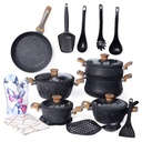 Batterie De Cuisine Vivaldi-  20 Pieces En Granit- Noir
