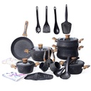 Batterie De Cuisine Vivaldi  24 Pieces En Granite Noir