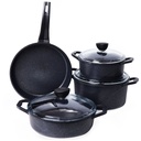 Batterie De Cuisine Vivaldi Akda 7 Pièces Granite Bleu Nuit