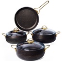 Batterie De Cuisine Vivaldi Babil 7 Pièces Granite Noir