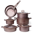 Batterie De Cuisine Vivaldi Reby 12 Pièces Granite Rose Gold