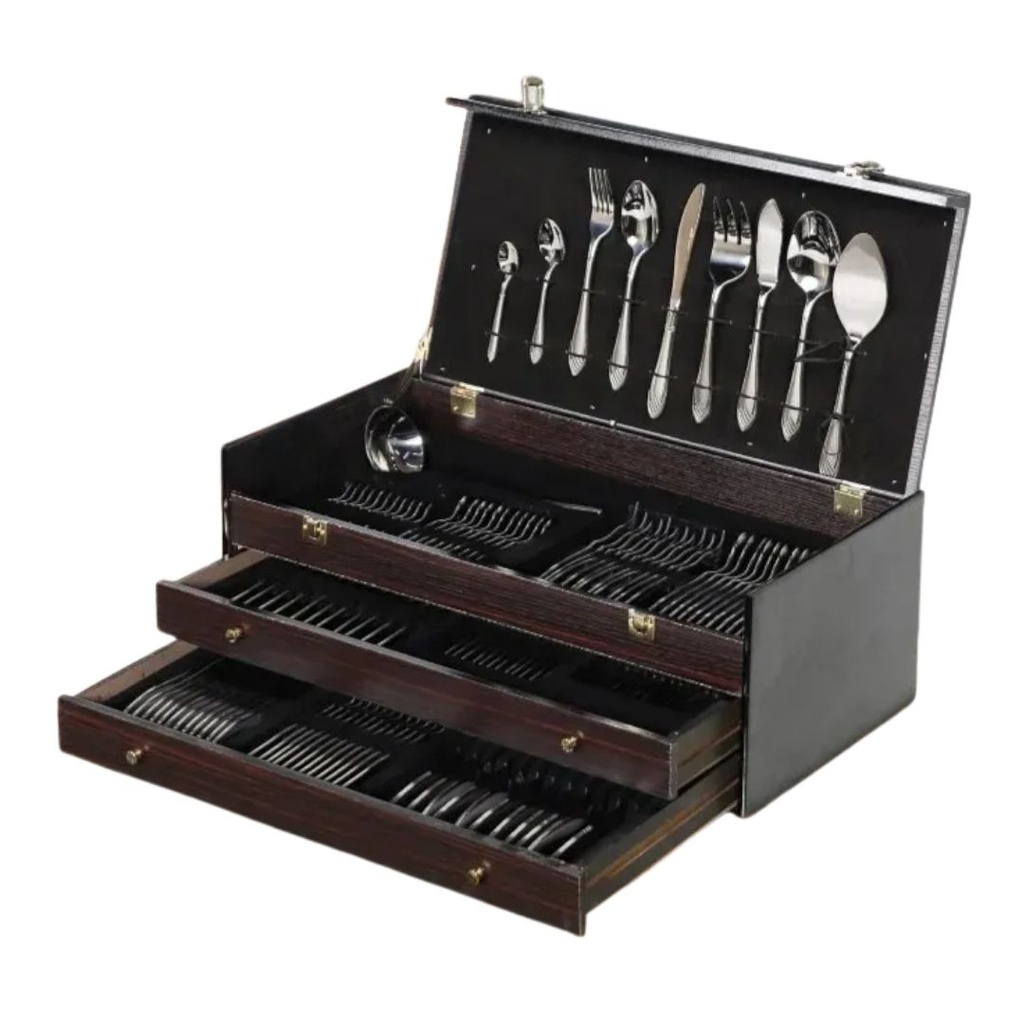 [ABM125-M1] Coffret Ménagère De Cuisine 125 Pièces Inox 18/10 ABM Model 1 