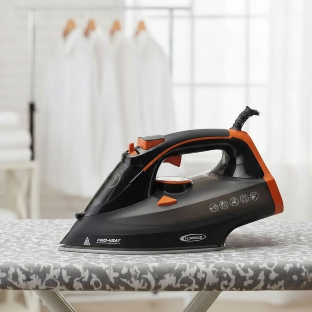 [HK462] Fer a Repasser Florence 2400W Noir Orangé