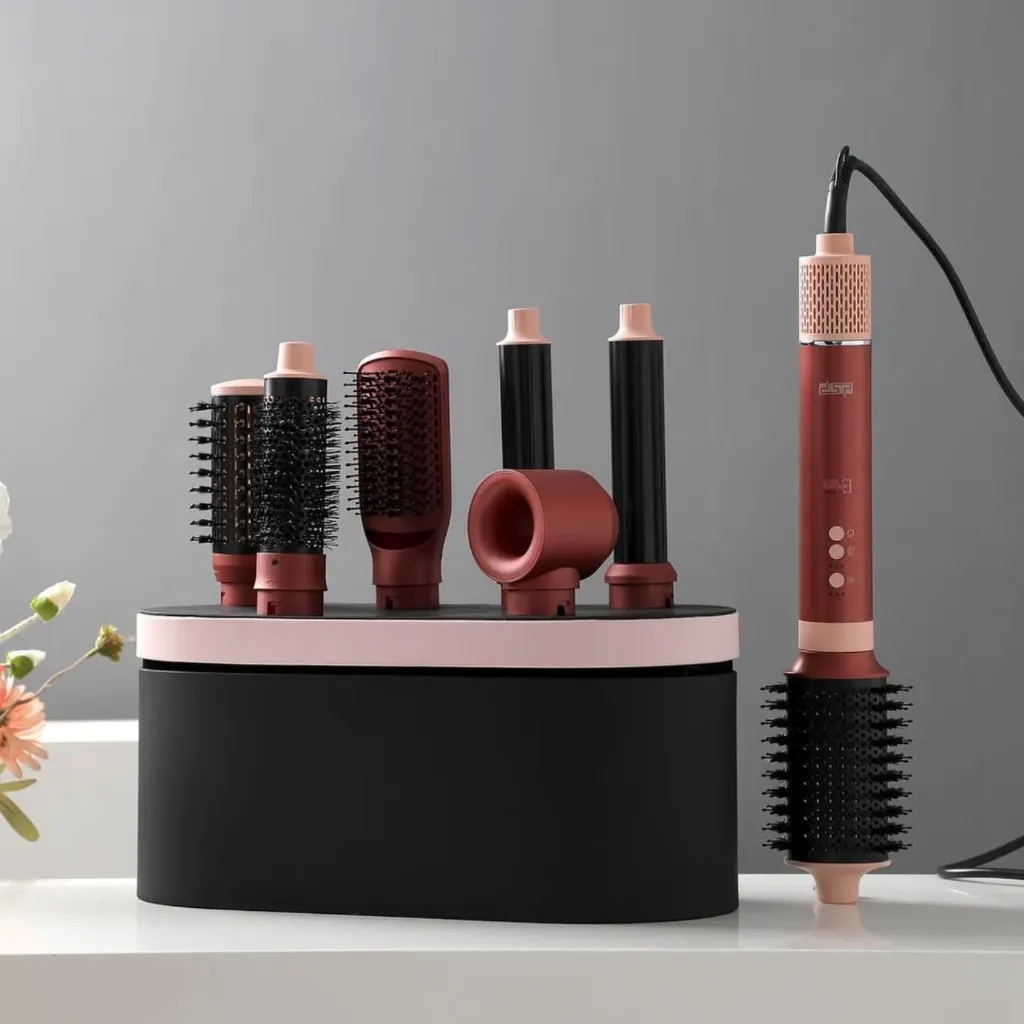 Coffret Cheveux DSP 8en1 1500W 110000RPM Rouge